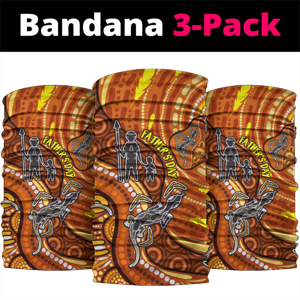 Australia Fathers Day Neck Gaiter Aboriginal Dot Art - Kangaroo And Lizard