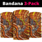Australia Fathers Day Neck Gaiter Aboriginal Dot Art - Kangaroo And Lizard