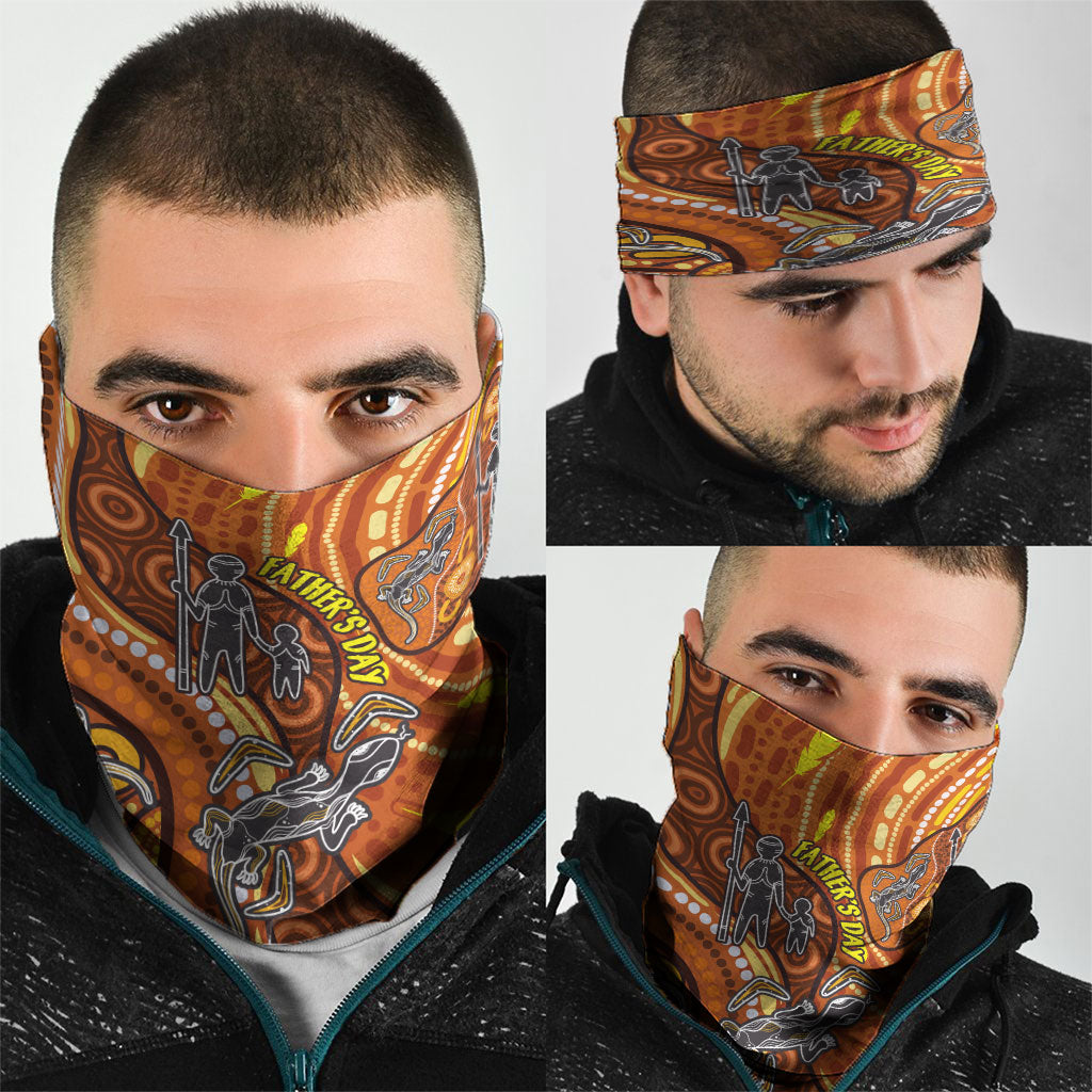 Australia Fathers Day Neck Gaiter Aboriginal Dot Art - Kangaroo And Lizard