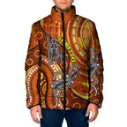 Australia Fathers Day Padded Jacket Aboriginal Dot Art - Kangaroo And Lizard