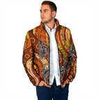 Australia Fathers Day Padded Jacket Aboriginal Dot Art - Kangaroo And Lizard