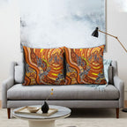 Australia Fathers Day Pillow Cover Aboriginal Dot Art - Kangaroo And Lizard