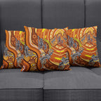 Australia Fathers Day Pillow Cover Aboriginal Dot Art - Kangaroo And Lizard