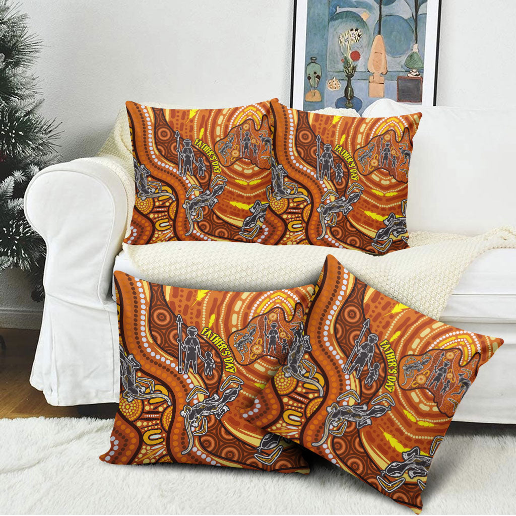 Australia Fathers Day Pillow Cover Aboriginal Dot Art - Kangaroo And Lizard