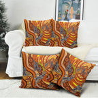 Australia Fathers Day Pillow Cover Aboriginal Dot Art - Kangaroo And Lizard