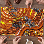 Australia Fathers Day Puzzle Aboriginal Dot Art - Kangaroo And Lizard