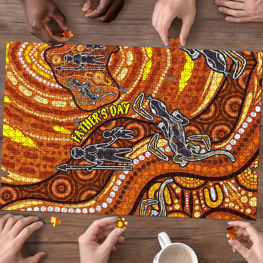 Australia Fathers Day Puzzle Aboriginal Dot Art - Kangaroo And Lizard