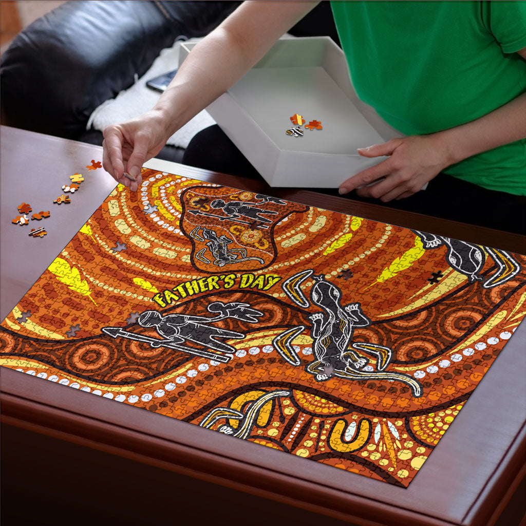 Australia Fathers Day Puzzle Aboriginal Dot Art - Kangaroo And Lizard