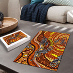 Australia Fathers Day Puzzle Aboriginal Dot Art - Kangaroo And Lizard