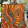 Australia Fathers Day Quilt Aboriginal Dot Art - Kangaroo And Lizard