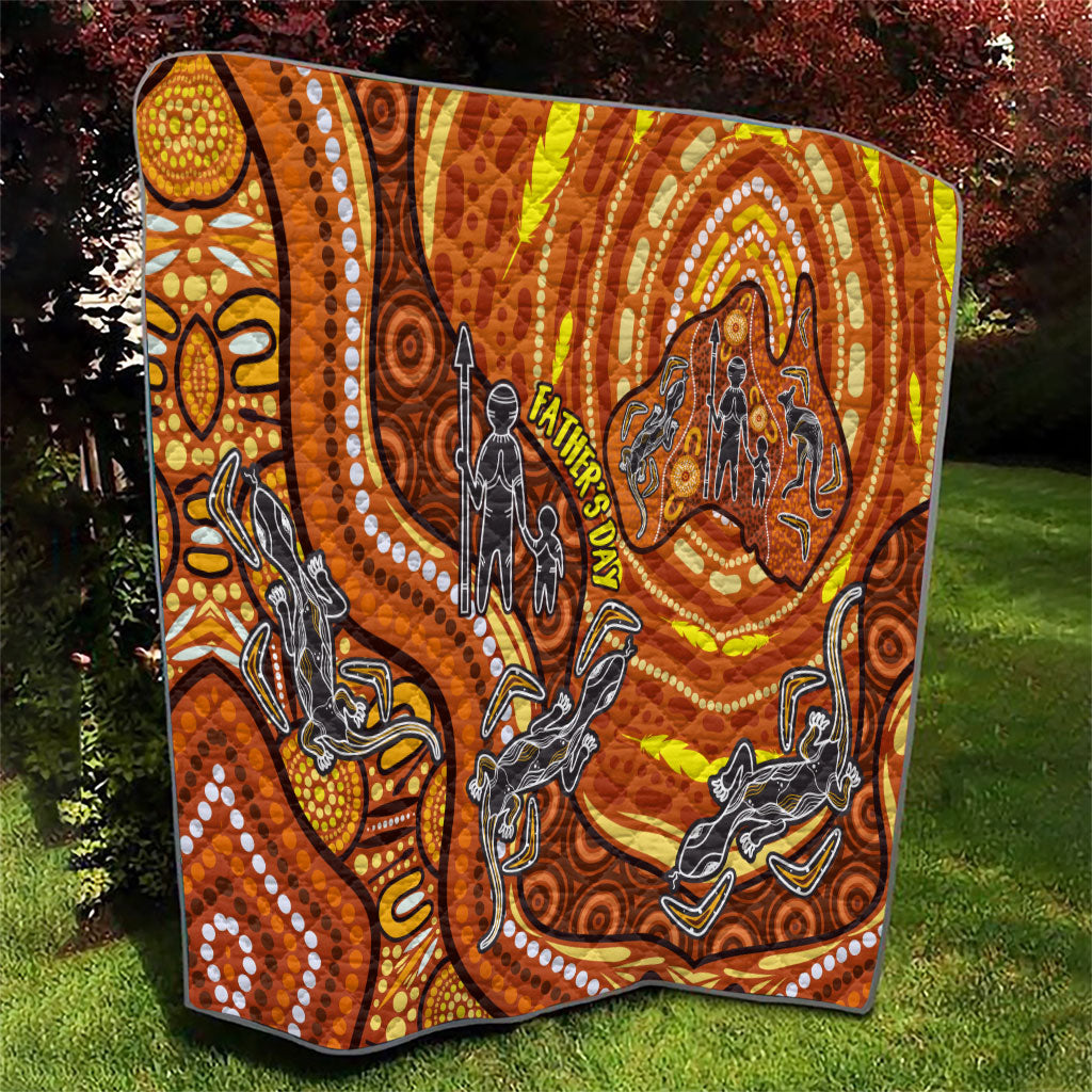 Australia Fathers Day Quilt Aboriginal Dot Art - Kangaroo And Lizard