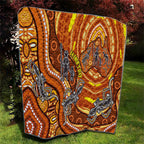Australia Fathers Day Quilt Aboriginal Dot Art - Kangaroo And Lizard