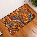 Australia Fathers Day Rubber Doormat Aboriginal Dot Art - Kangaroo And Lizard