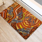 Australia Fathers Day Rubber Doormat Aboriginal Dot Art - Kangaroo And Lizard