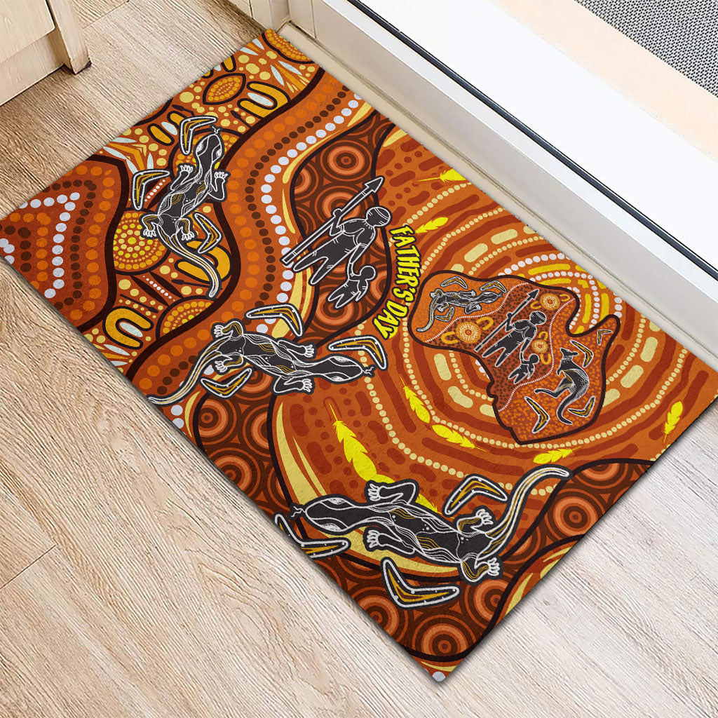 Australia Fathers Day Rubber Doormat Aboriginal Dot Art - Kangaroo And Lizard