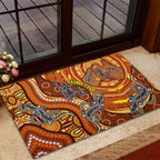 Australia Fathers Day Rubber Doormat Aboriginal Dot Art - Kangaroo And Lizard