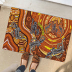 Australia Fathers Day Rubber Doormat Aboriginal Dot Art - Kangaroo And Lizard