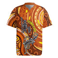 Australia Fathers Day Rugby Jersey Aboriginal Dot Art - Kangaroo And Lizard
