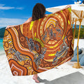 Australia Fathers Day Sarong Aboriginal Dot Art - Kangaroo And Lizard