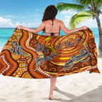Australia Fathers Day Sarong Aboriginal Dot Art - Kangaroo And Lizard