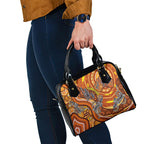 Australia Fathers Day Shoulder Handbag Aboriginal Dot Art - Kangaroo And Lizard