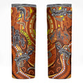 Australia Fathers Day Skinny Tumbler Aboriginal Dot Art - Kangaroo And Lizard