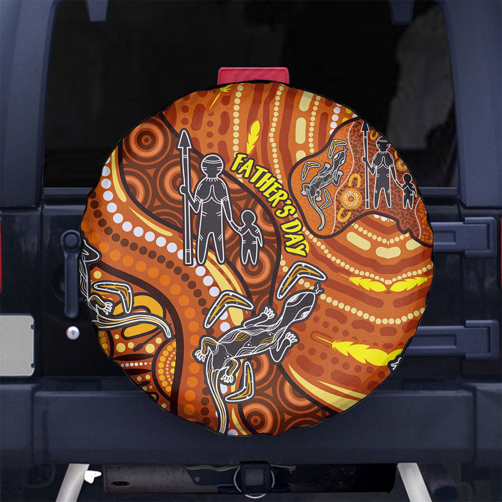 Australia Fathers Day Spare Tire Cover Aboriginal Dot Art - Kangaroo And Lizard