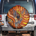 Australia Fathers Day Spare Tire Cover Aboriginal Dot Art - Kangaroo And Lizard