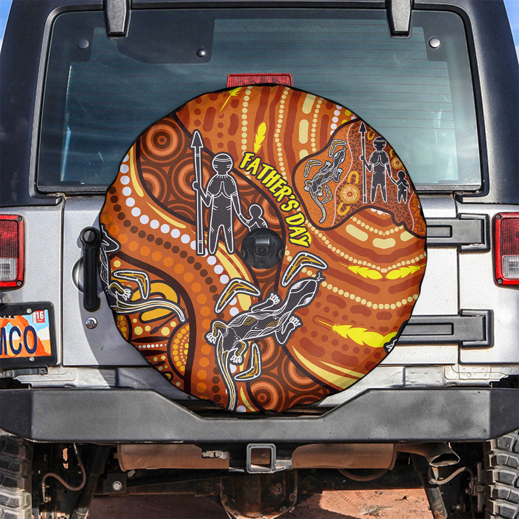 Australia Fathers Day Spare Tire Cover Aboriginal Dot Art - Kangaroo And Lizard