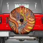 Australia Fathers Day Spare Tire Cover Aboriginal Dot Art - Kangaroo And Lizard