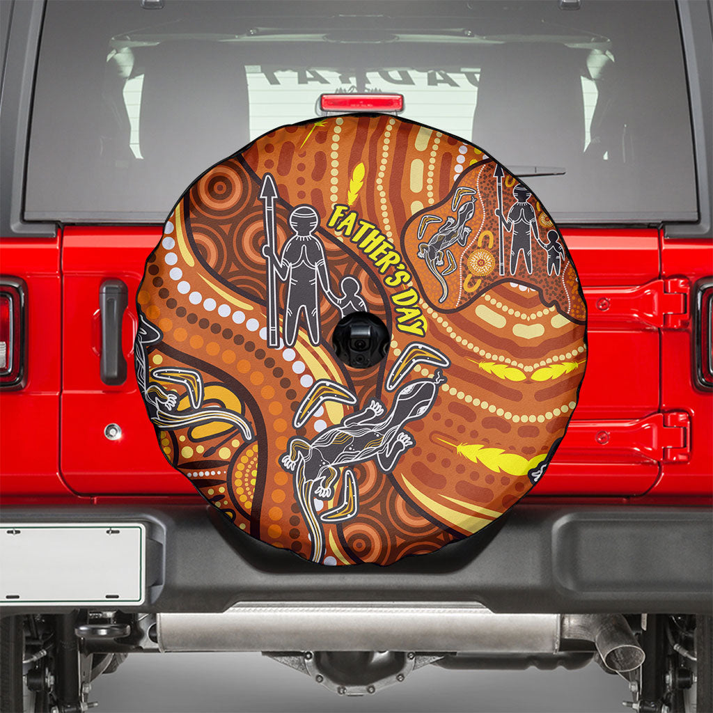Australia Fathers Day Spare Tire Cover Aboriginal Dot Art - Kangaroo And Lizard