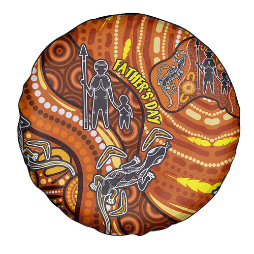 Australia Fathers Day Spare Tire Cover Aboriginal Dot Art - Kangaroo And Lizard