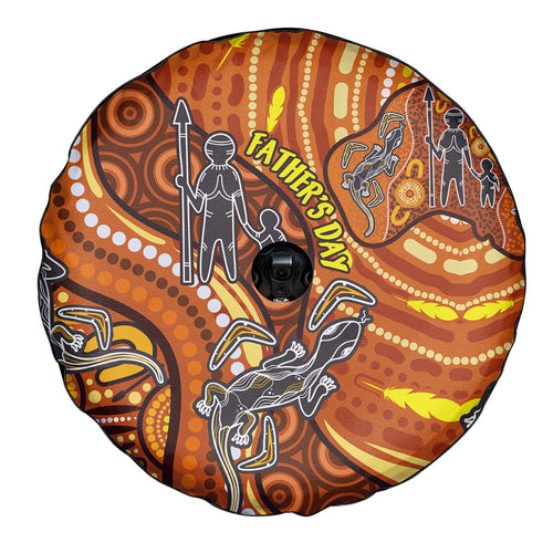 Australia Fathers Day Spare Tire Cover Aboriginal Dot Art - Kangaroo And Lizard