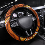 Australia Fathers Day Steering Wheel Cover Aboriginal Dot Art - Kangaroo And Lizard
