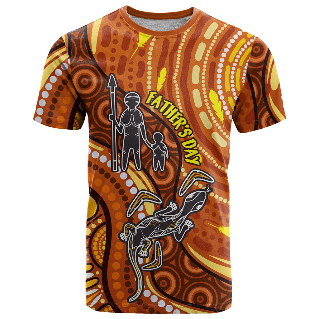 Australia Fathers Day T Shirt Aboriginal Dot Art - Kangaroo And Lizard