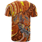 Australia Fathers Day T Shirt Aboriginal Dot Art - Kangaroo And Lizard