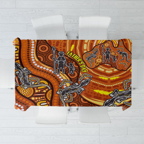 Australia Fathers Day Tablecloth Aboriginal Dot Art - Kangaroo And Lizard