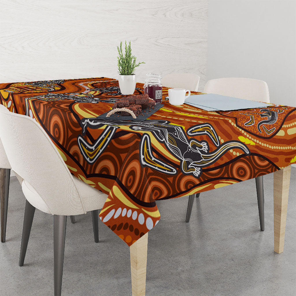 Australia Fathers Day Tablecloth Aboriginal Dot Art - Kangaroo And Lizard