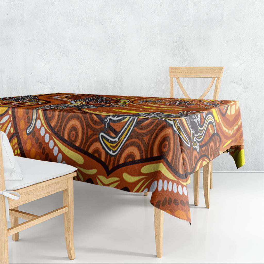 Australia Fathers Day Tablecloth Aboriginal Dot Art - Kangaroo And Lizard