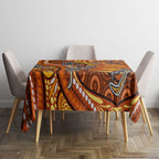 Australia Fathers Day Tablecloth Aboriginal Dot Art - Kangaroo And Lizard