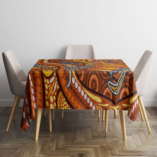 Australia Fathers Day Tablecloth Aboriginal Dot Art - Kangaroo And Lizard