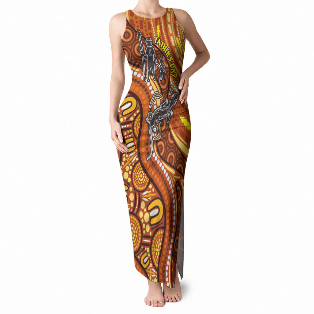 Australia Fathers Day Tank Maxi Dress Aboriginal Dot Art - Kangaroo And Lizard