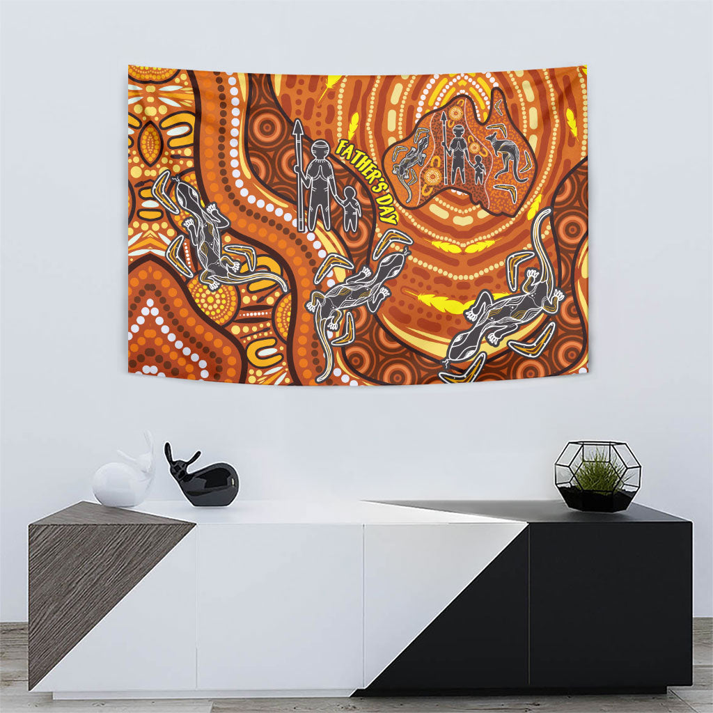 Australia Fathers Day Tapestry Aboriginal Dot Art - Kangaroo And Lizard