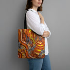 Australia Fathers Day Tote Bag Aboriginal Dot Art - Kangaroo And Lizard