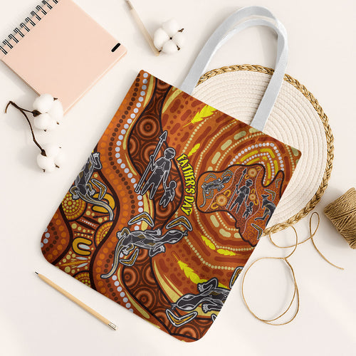 Australia Fathers Day Tote Bag Aboriginal Dot Art - Kangaroo And Lizard