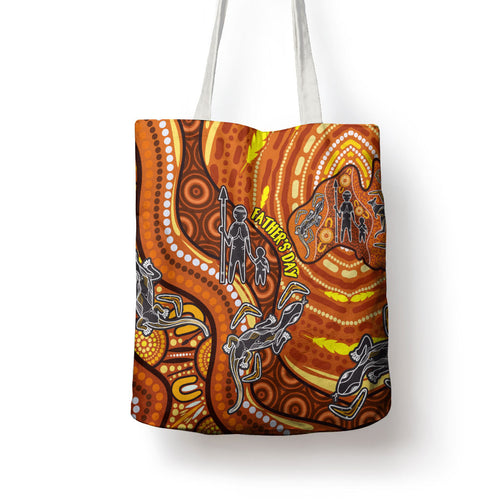 Australia Fathers Day Tote Bag Aboriginal Dot Art - Kangaroo And Lizard
