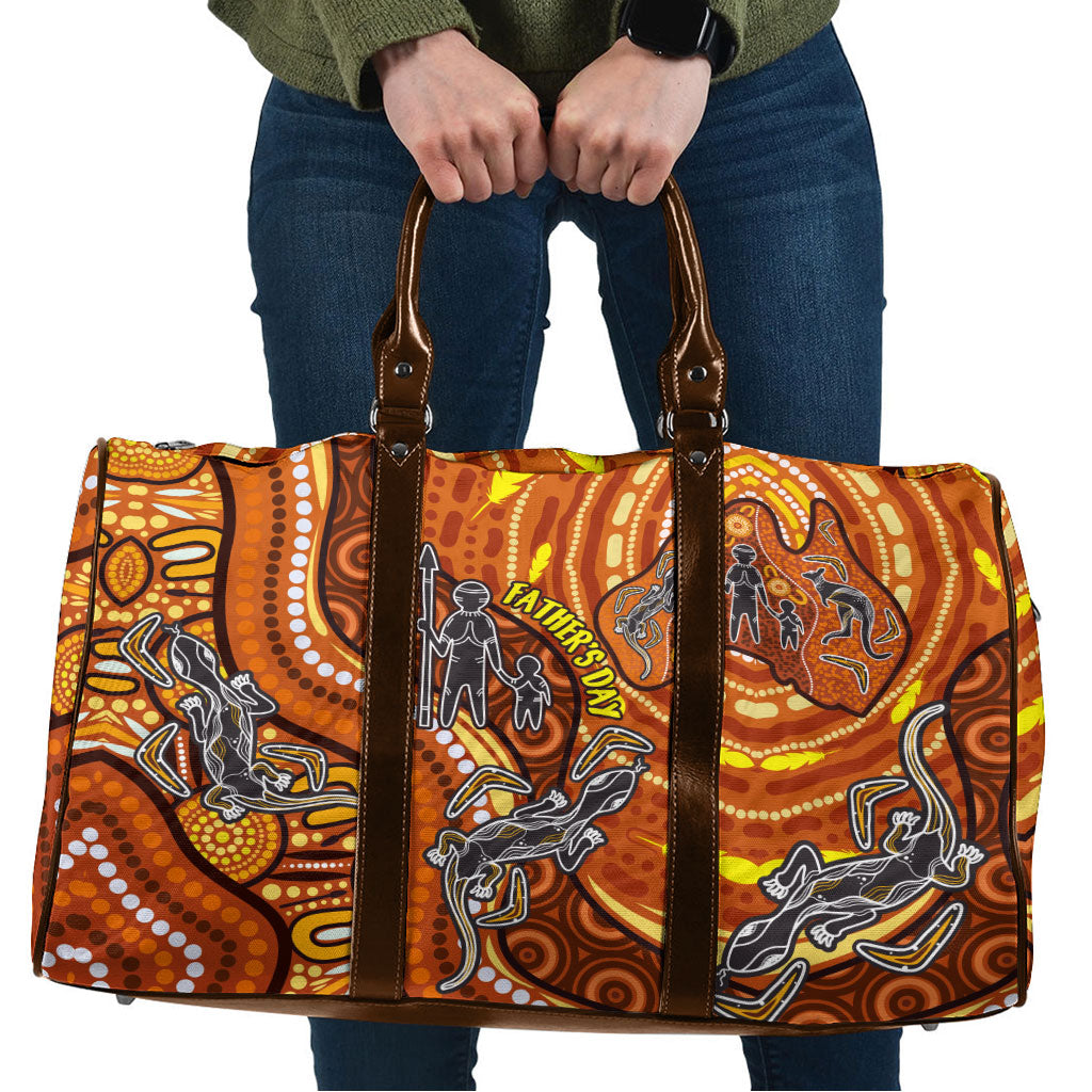 Australia Fathers Day Travel Bag Aboriginal Dot Art - Kangaroo And Lizard