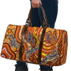 Australia Fathers Day Travel Bag Aboriginal Dot Art - Kangaroo And Lizard