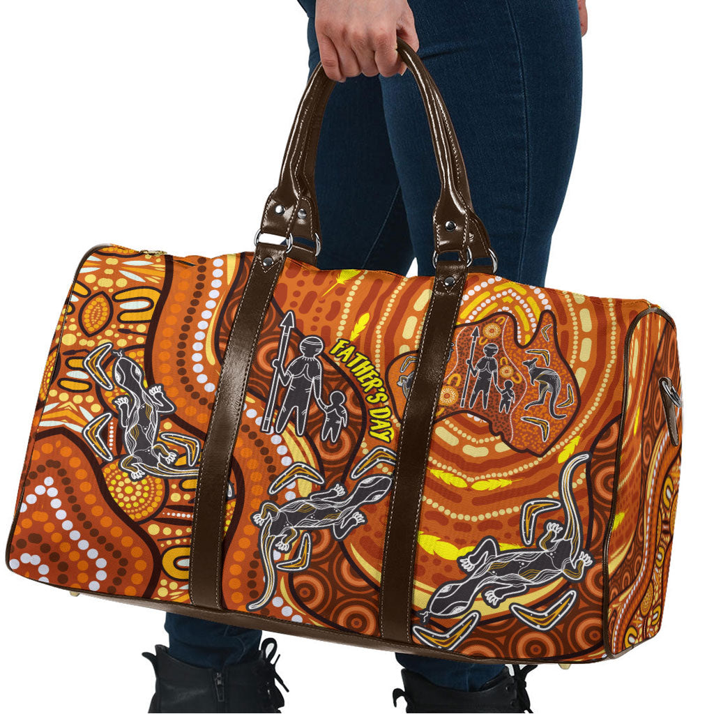Australia Fathers Day Travel Bag Aboriginal Dot Art - Kangaroo And Lizard