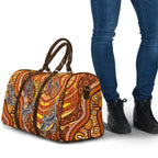 Australia Fathers Day Travel Bag Aboriginal Dot Art - Kangaroo And Lizard
